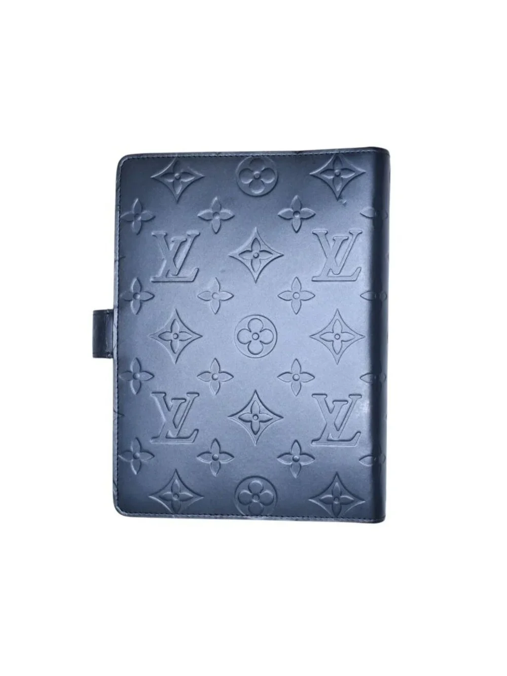 Louis Vuitton Agenda MM Monogram Matte Notebook Cover Metallic Noir Leather